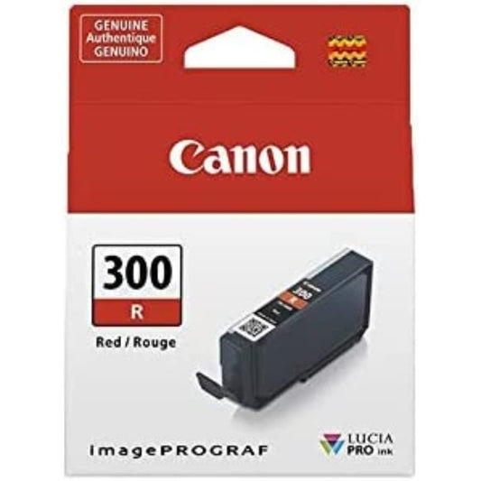 Canon PFI-300R - Sarkana tintes kasetne 14,4 ml oriģināla printeriem, augstas kvalitātes drukāšanai.