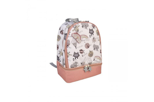 Iris Barcelona Back Pack Snack Rico - rozā, atkārtoti lietojama, videi draudzīga skolas soma bez BPA.
