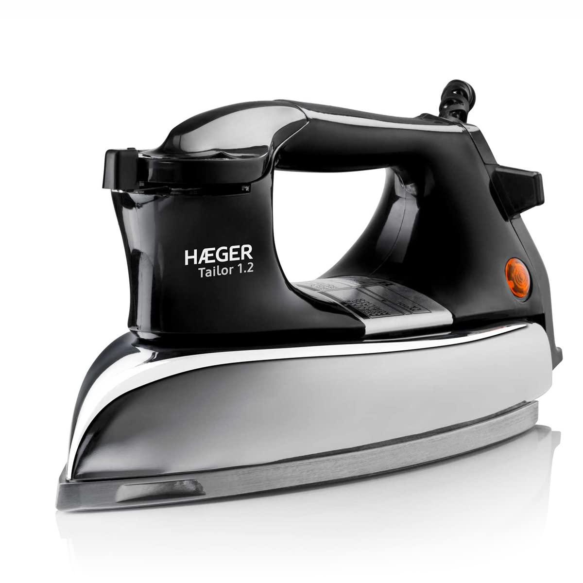 HAEGER TAILOR sausā gludeklis - 1200 W, 1,2 kg, kompakts dizains, ātra gludināšana, viegli lietojams.