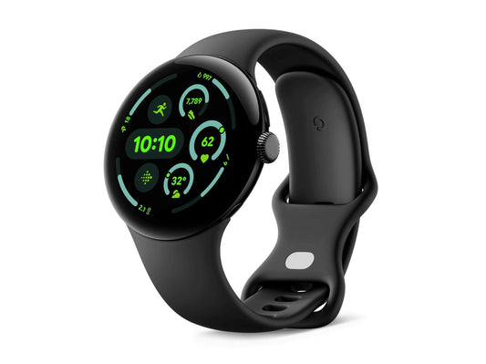 Google Pixel Watch 3 - 45mm, heart rate tracking, enhanced running from Fitbit, 24-hour battery, matte black aluminum case, obsidian band.