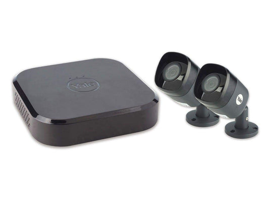 7. Yale SV-4C-2ABFX Smart Home CCTV komplekts-HD1080, 2 kameras, 4 kanāli, 1TB cietais disks, melns
