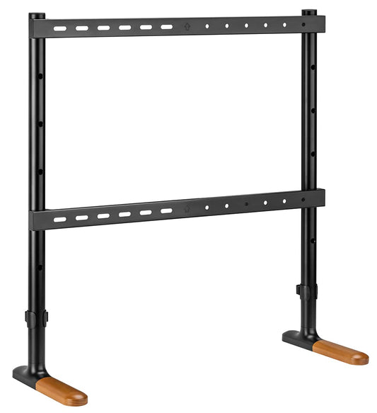 mywall TV statīvs HT26L, TV statīvs ekrāniem no 49 līdz 75 collām, TV grīdas statīvs ar koka izskatu un pret slīdēšanas spilventiņiem, universāls TV statīvs ar slodzi līdz 40 kg