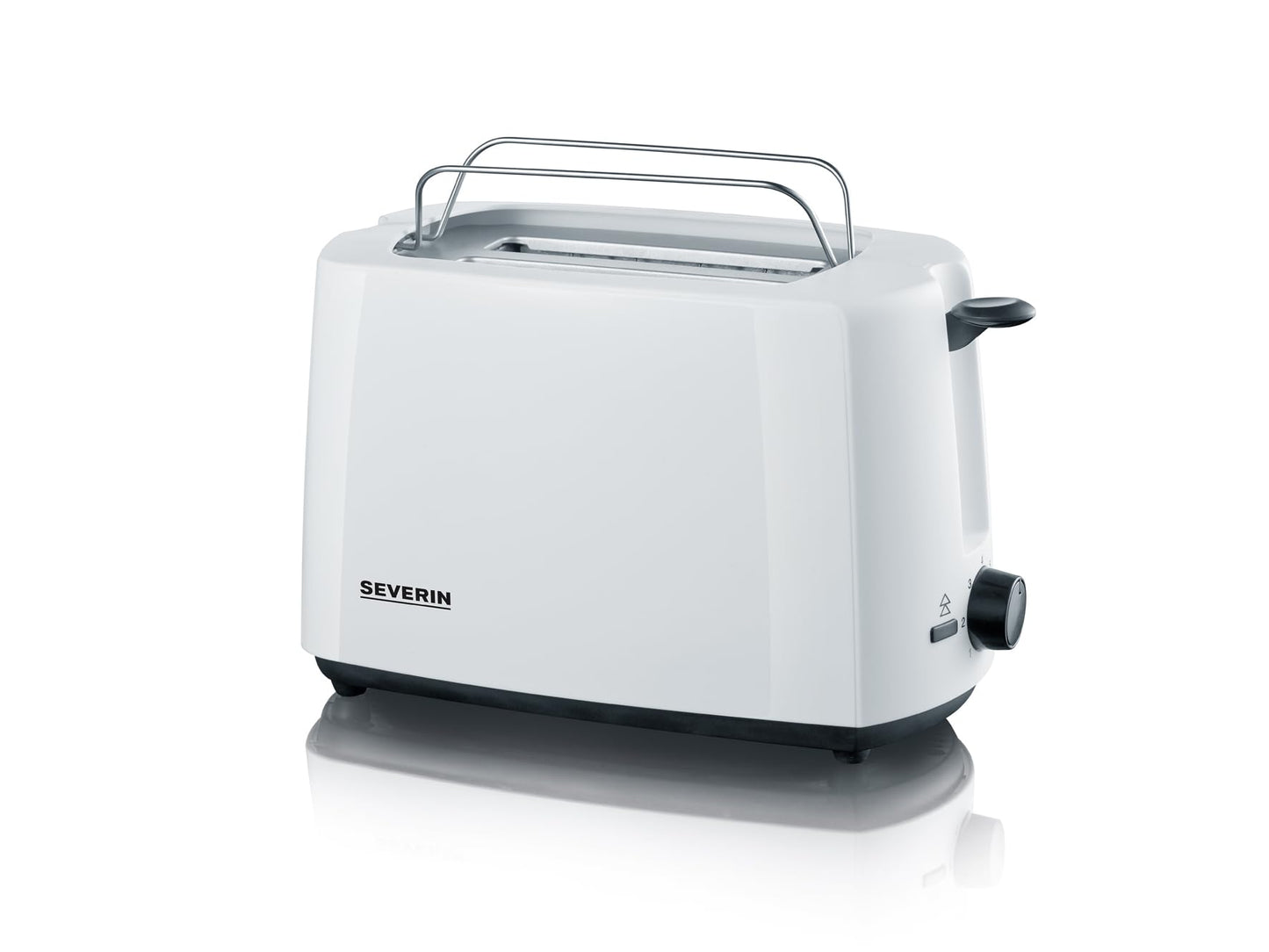 SEVERIN automātiskais tosteris, tosteris ar maizes uzkarsēšanas piederumu, augstas kvalitātes, ar drupatu atvilktni, 700 W jauda, balts/melns, AT 2286