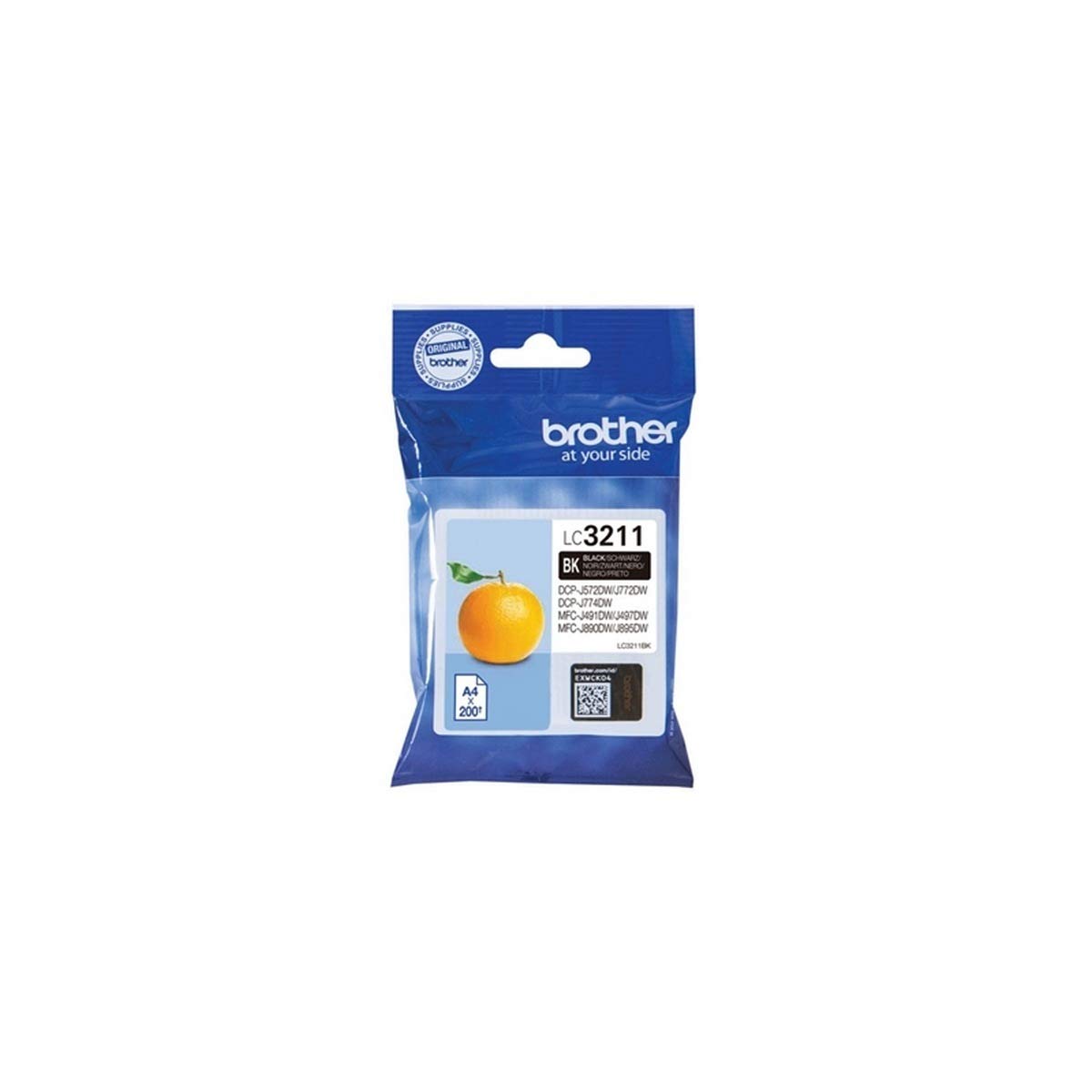 Brother LC-3211BK ink cartridge - original, standard yield, black color, compatible with Brother printers.