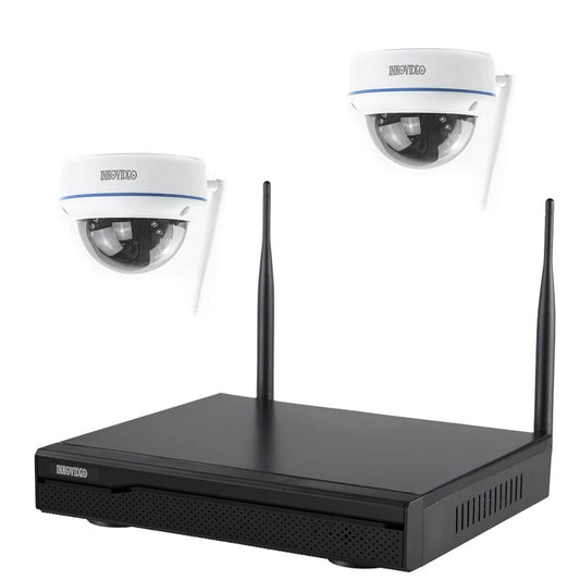 Inkovideo INKO-22M2D WLAN komplekts 4-kanālu tīkla ierakstītājs ar 2 x kupola 3 MP uzraudzības kamerām