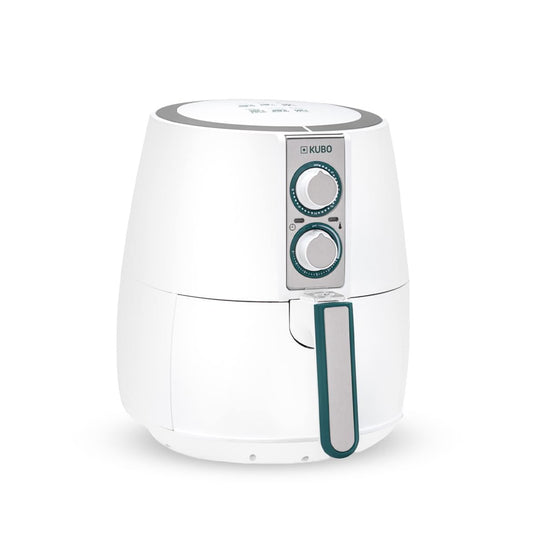 Kubo 2,5L eļļas nesaturošs fritieris - 1500W, regulējama temperatūra, taimeris, balts, 17,8 x 23,4 x 24,8 cm