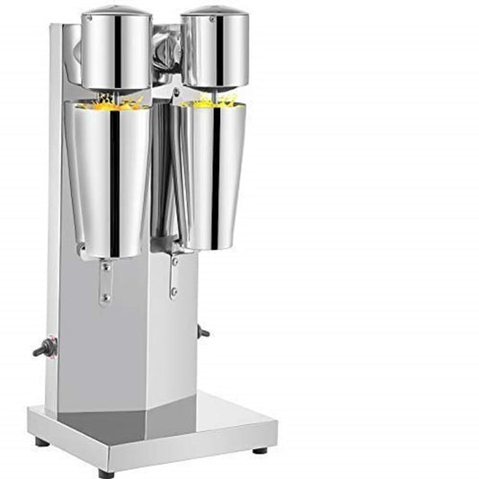 VEVOR dzērienu mikseris - 150W, 800ml, dubultgalvas, sudraba, ideāls kokteiļiem un piena kokteiļiem, komerciālai un privātai lietošanai.