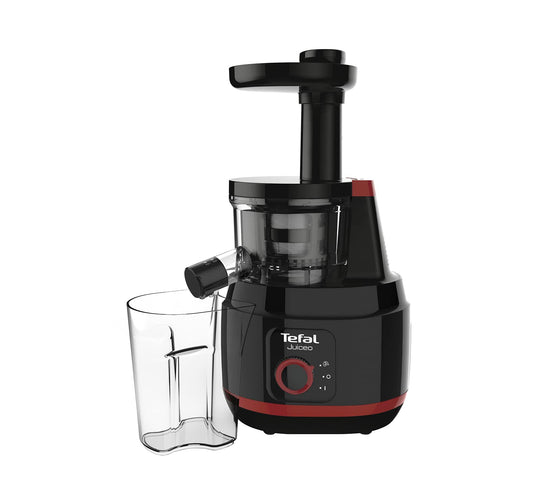 Tefal ZC150838 - Compact juice extractor with stainless steel design and easy-clean features.