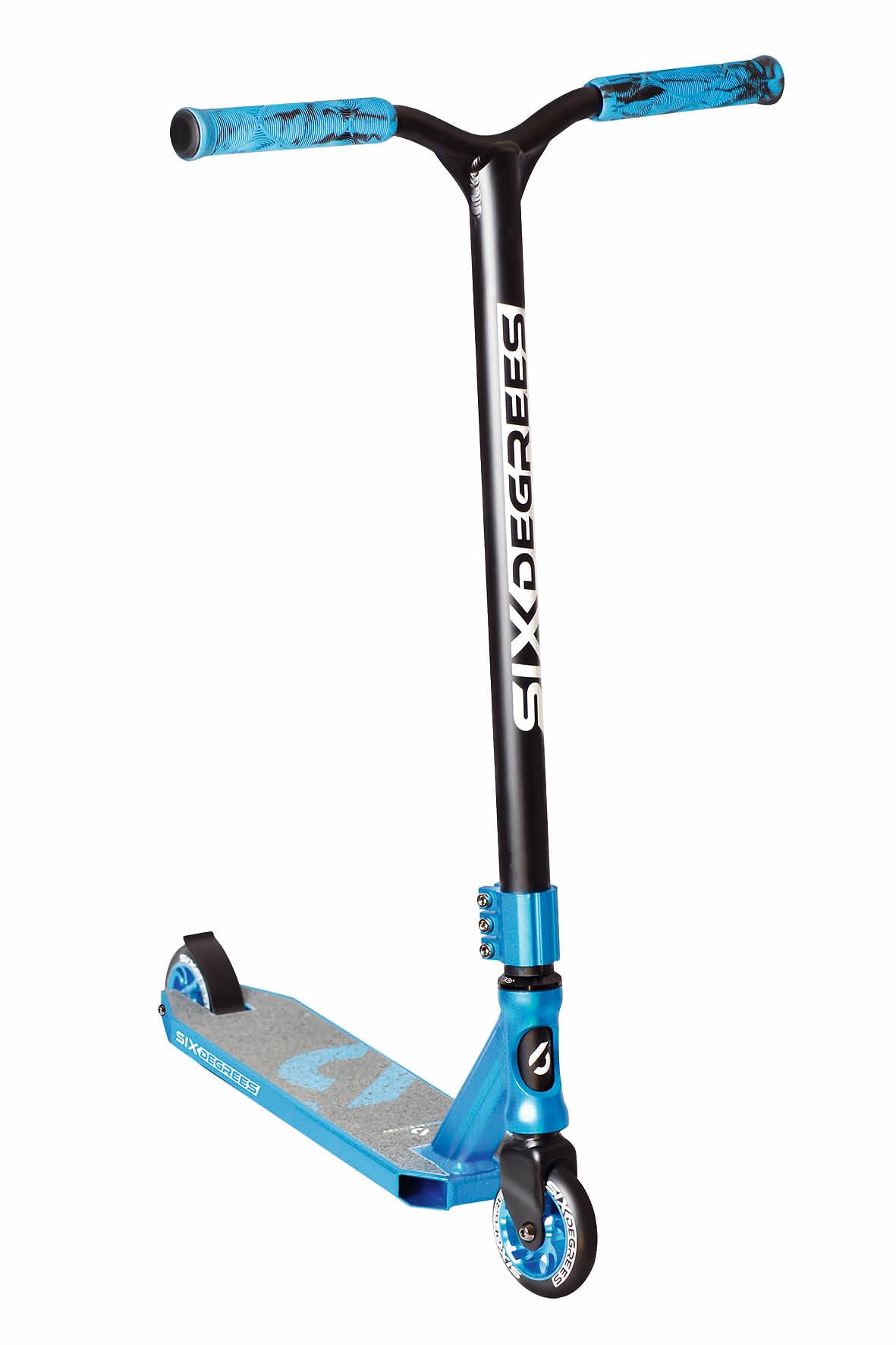 Stunta skrejritenis Six Degrees Aluminium, freestila kickrolleris, 100 mm High-Rebound riteņi, ABEC 9, pastiprināts Wing stūre, 360° stūrēšana, zils