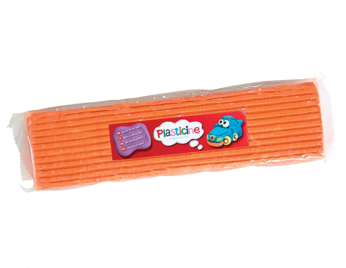 Modelēšanas plastilīns Plasticine One Colour Slab 400 g, oranžs, profesionāliem animatoriem un modeļu veidotājiem, viegli veidojams un mīcāms, skulptūrām, modeļiem un stop motion animācijai