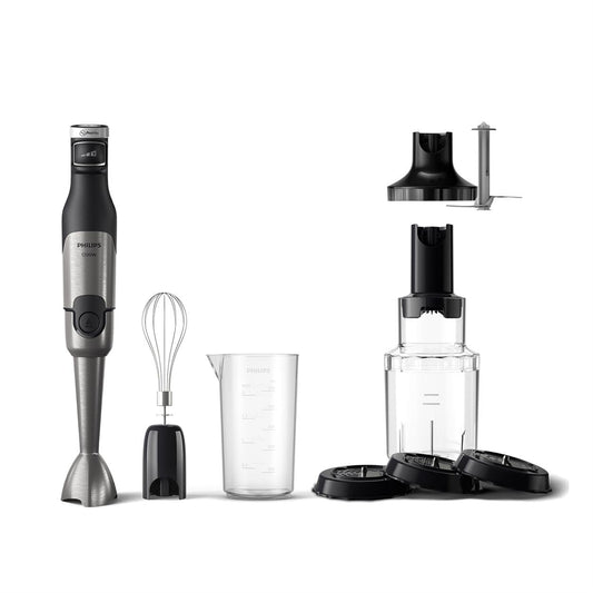 Philips 5000 sērijas rokas mikseris ar putotāju, spirālveida griezēju, XL smalcinātāju - 1200 W jauda. ProMix tehnoloģija. LED ātruma rādītājs. Pakāpeniska ātruma regulēšana (HR2684/00)