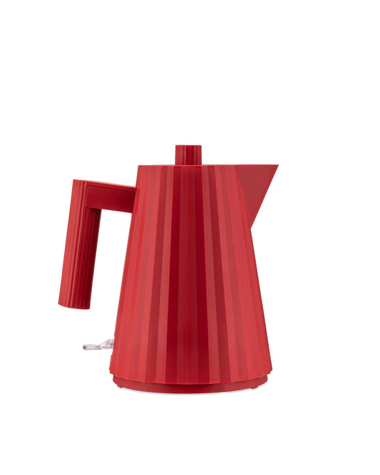 Alessi Plissé MDL06/1 R - Elektriskā tējkanna, 2400W, 100 cl, sarkana, izgatavota no termoplastiskas sveķiem.