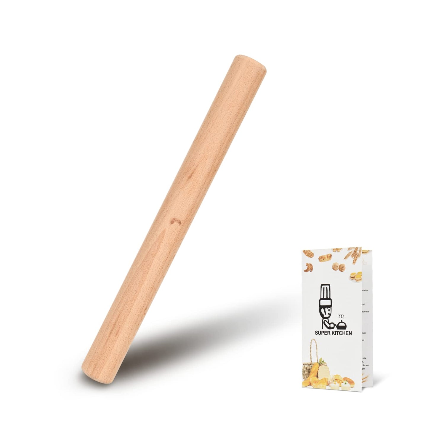 Dižskābarža koka mīklas rullītis SUPER KITCHEN, 30 cm x 3 cm, mazs