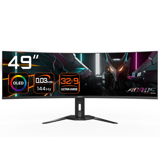 GIGABYTE AORUS CO49DQ OLED - 5120x1440, 1800R curvature, 144Hz, 0.03ms response, KVM, FreeSync Premium Pro, HDMI 2.1