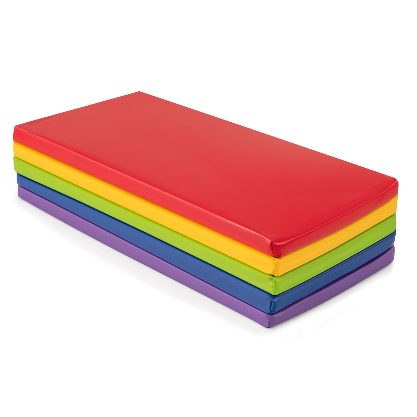 Bērnu vingrošanas paklājiņš COSTWAY 5 gab. komplekts, 120 x 60cm, mīkstais paklājs, krāsains, no mākslīgās ādas, pārnēsājams un saliekams, sporta matracis mājai un bērnudārzam