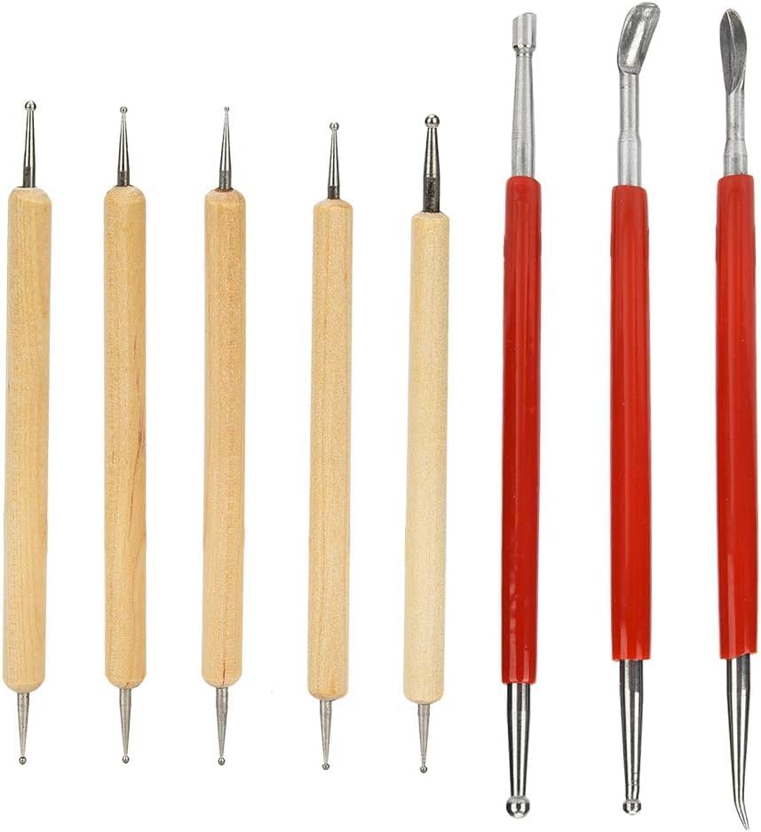 CYSFETENA 8 daļīgs ādas darba instrumentu komplekts, reljefa ādas rīki un reljefa irbulis, štancēšanas instrumenti ādai, ādas griešanai, savienošanai, reljefa veidošanai un gravēšanai