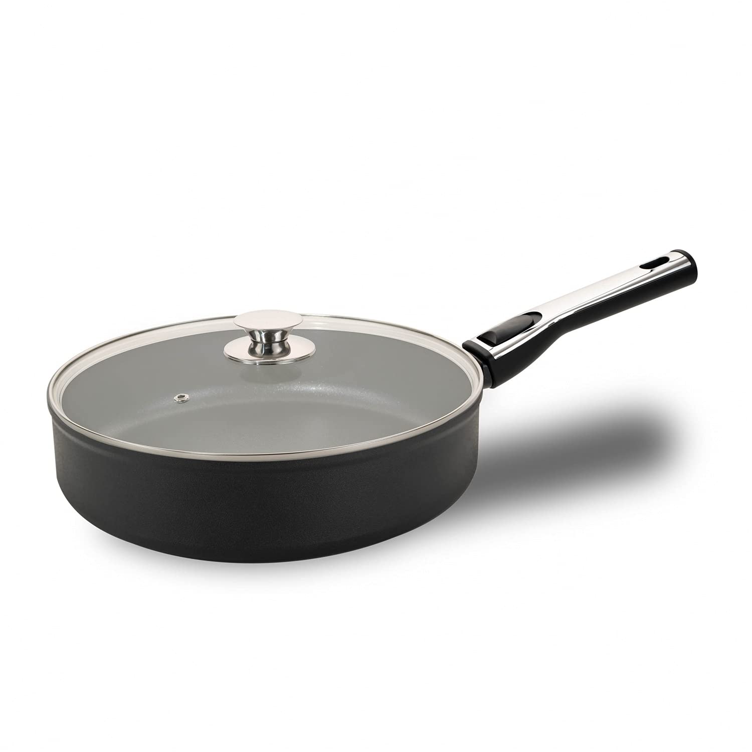 Genius Cerafit Plasma 28 cm panna - keramikas, cepeškrāsnī izturīga, 4,2 l ietilpība, noņemams rokturis, augsta mala