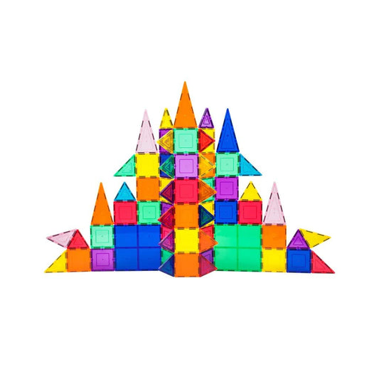 PicassoTiles 101 - 101-piece magnetic building block set for STEM education and 3D engineering play for child development.