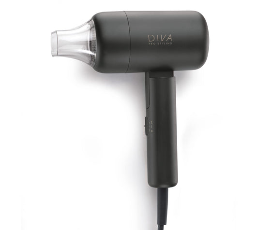 Diva Pro Styling Jet Set 3000 Pro Superkompakts, viegls ceļojumu matu fēns melns