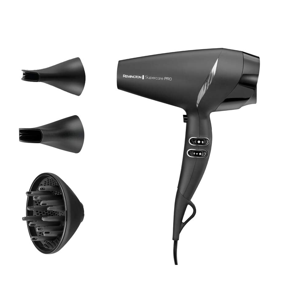 Remington matu fēns Profi joni [jaudīgs un sānu profesionālā vadība] SupercarePro tehnoloģija (2200W, 130km/h, 3 stila uzgaļi, ilgmūžīgs friziera AC motors) AC7250 [Amazon ekskluzīvi]