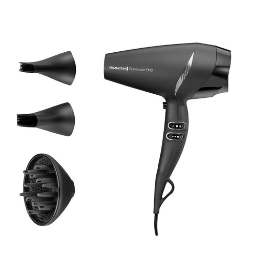 Remington matu fēns Profi joni [jaudīgs un sānu profesionālā vadība] SupercarePro tehnoloģija (2200W, 130km/h, 3 stila uzgaļi, ilgmūžīgs friziera AC motors) AC7250 [Amazon ekskluzīvi]