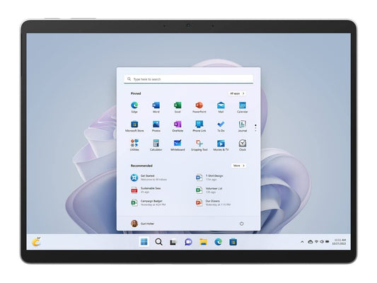 Microsoft Surface Pro 9 8 GB RAM 13" Snapdragon SQ3 Platīns 128 GB