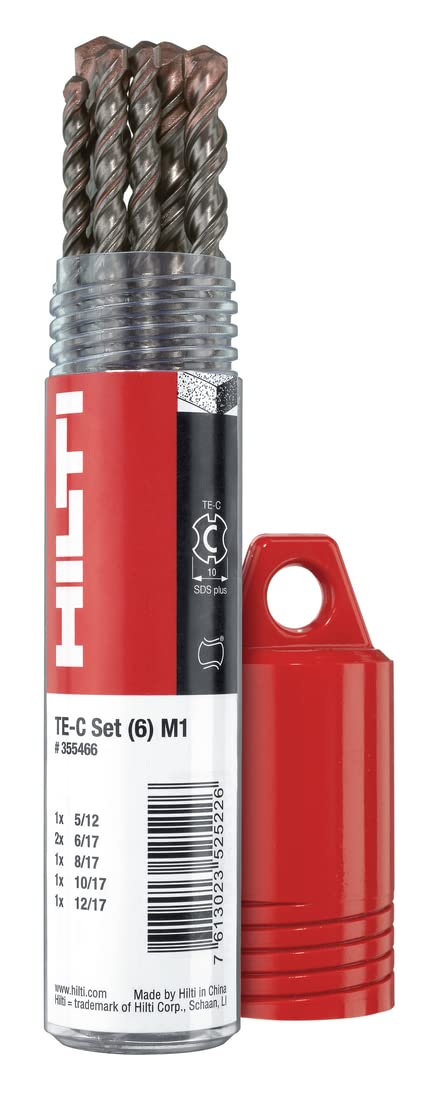 SDS Plus spirālurbju komplekts HILTI 2224211, 6 gab. M1 TE-C, betonam, ķieģeļiem un mūrim