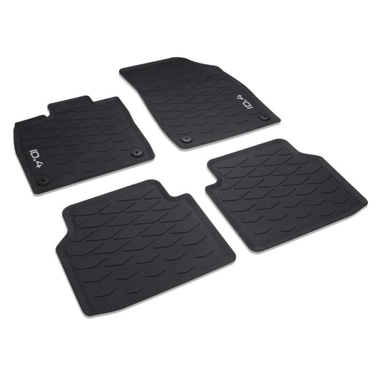 Volkswagen 11B06150082V Gumijas paklāji Premium visu laika apstākļu paklāji 4X gumijas paklāji, ar ID.4 uzrakstu