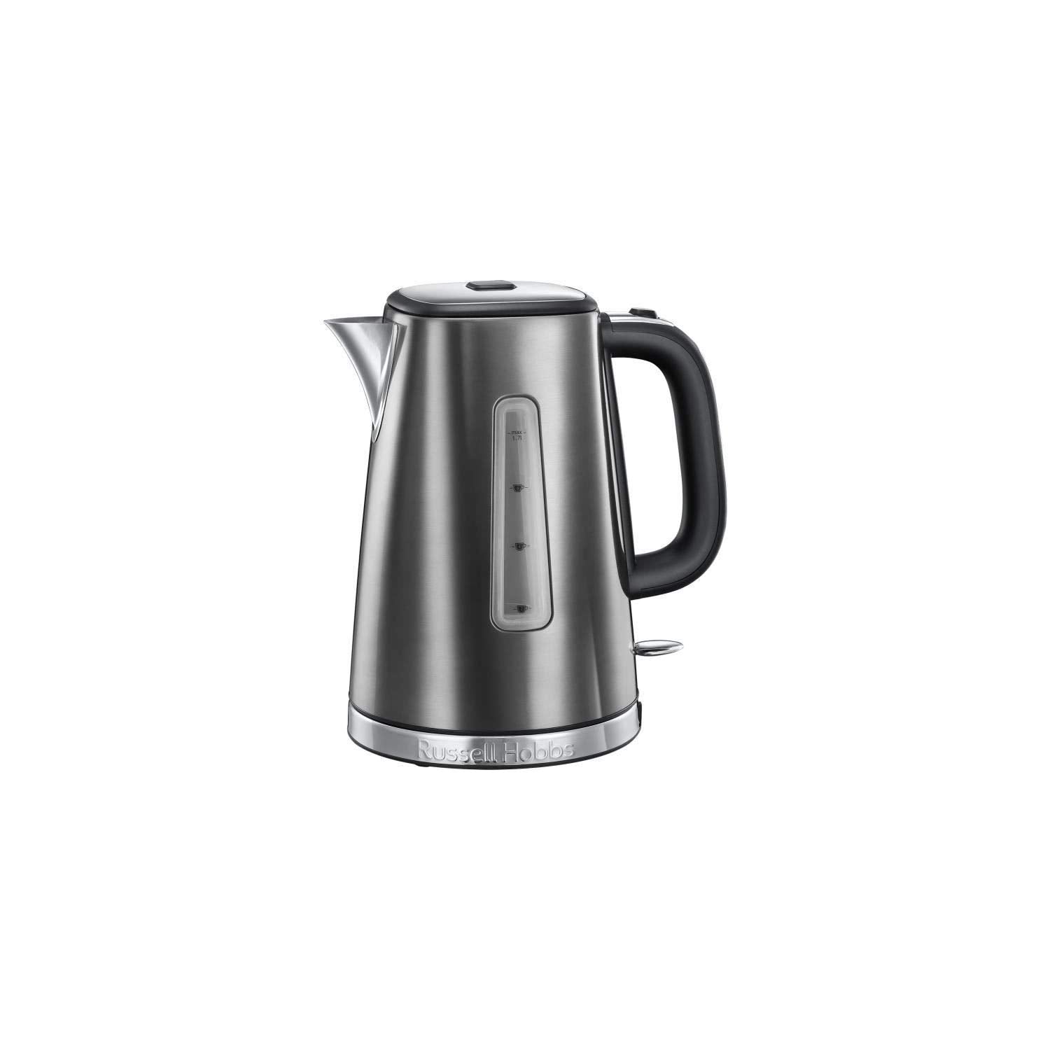 Russell Hobbs tējkanna 23211-70 - 1,7L, 2400W, ātrā vārīšana, izņemams kaļķa filtrs, ūdens līmeņa indikators, automātiska vāka atvēršana