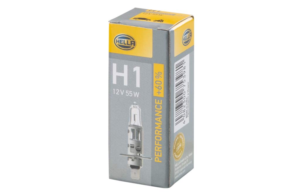 HELLA 8GH 223 498-211 Spuldze - H1 - Veiktspēja līdz 60% - 12V - 55W - Pamatnes izpildījums: P14,5s - Kaste - Daudzums: 1