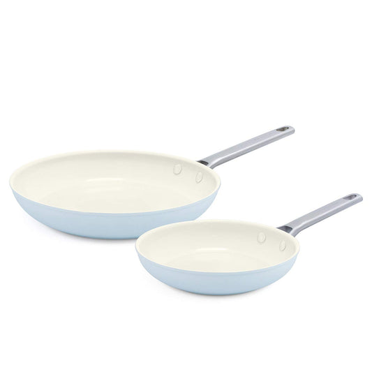 GreenPan Padova - PFAS-free ceramic non-stick coating, hard-anodized aluminum, stainless steel handle, light blue.