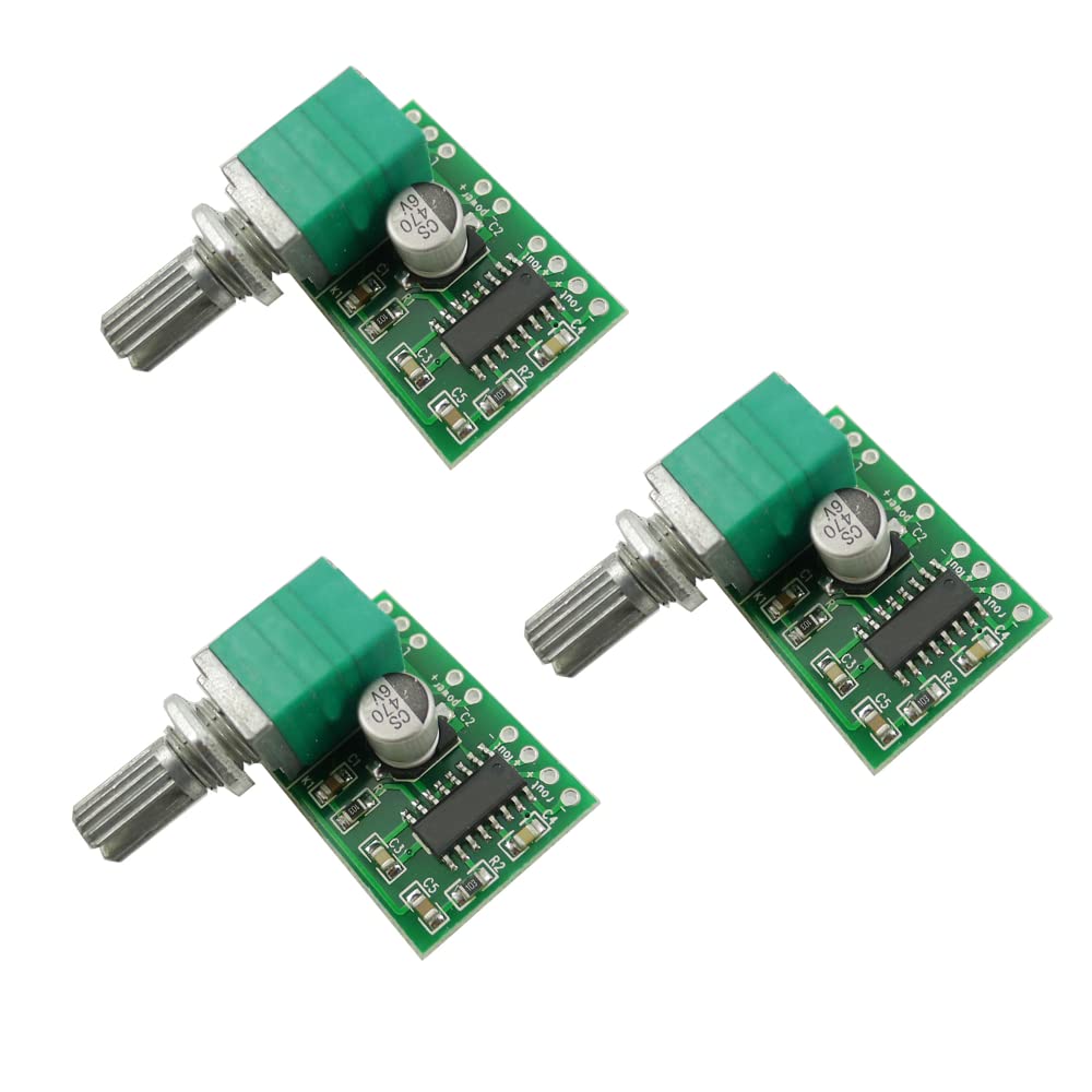 Aihasd PAM8403 mini audio pastiprinātāja plate, DC 5 V 3W + 3W digitāls stereo pastiprinātājs ar potenciometru, 3 gab.