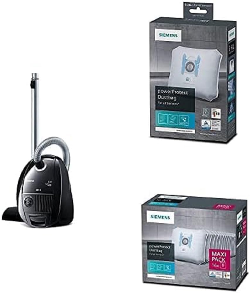 Siemens putekļsūcējs Z 3.0 VSZ3B212 - grīdas putekļsūcējs ar 4X PowerProtect maisiņiem, efektīva putekļu uzkrāšana.