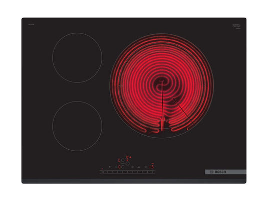 Bosch PKD731FP8E DirectSelect iebūvējamā plīts virsma, 70 cm, 3 zonas, priekšējā paneļa, melna