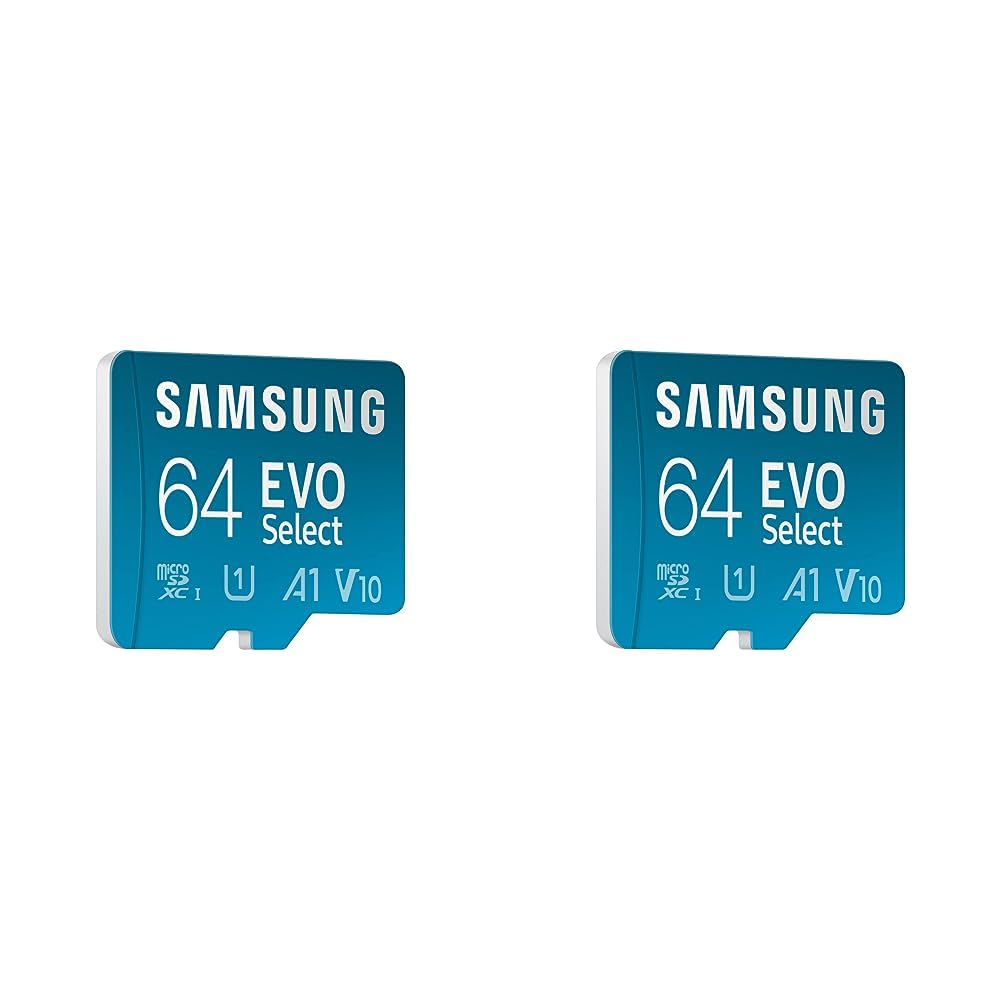 9. Samsung EVO Select microSD atmiņas karte (MB-ME64KA/EU), 64 GB, UHS-I U1, Full HD, 130MB/s lasīšana, viedtālruņiem un planšetdatoriem, iekļauts SD adapteris (iepakojumā ar 2)