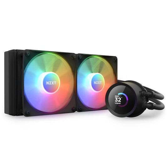 NZXT Kraken 240 RGB - 240 mm AIO CPU liquid cooler, customizable LCD display, high-performance pump, 2 x F120 RGB fans, black