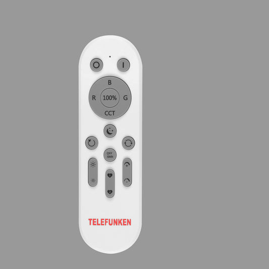 Telefunken - Tālvadības pults RGB/CCT, ieskaitot turētāju, ieskaitot baterijas, piemērota tiešajiem Smart Telefunken WiFi-RGB izstrādājumiem, balta, 155x45x21mm (Garums x Platums x Augstums)