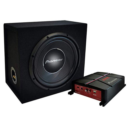 Pioneer GXT-3730B-SET – komplekts no 30 cm korpusa subwoofers un tiltojama 2-kanālu pastiprinātāja, ieskaitot kabeļu komplektu, 1400 W maksimālā jauda, 30 cm, IMPP membrāna, melna
