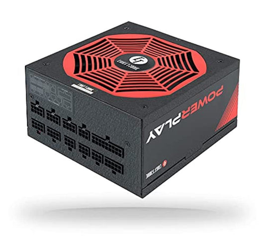 Chieftec PowerPlay 1050W ATX 12V 80 Plus - Black and red design, high efficiency, reliable power supply unit.