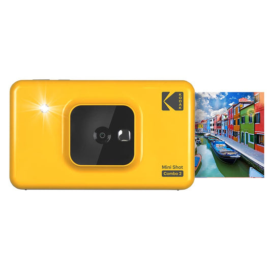 Kodak Mini Shot Combo 2 - C210, Dzeltens, portable photo printer with instant printing and Bluetooth connectivity.