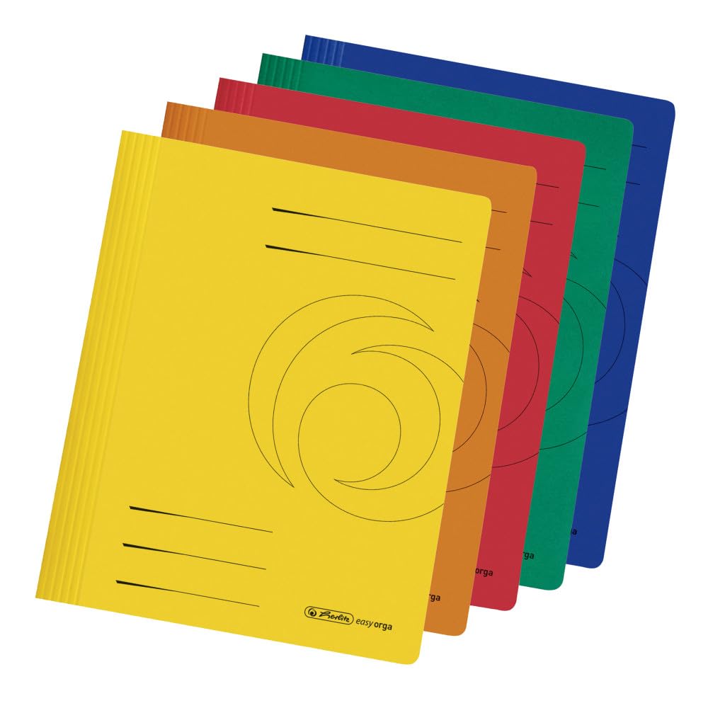 Herlitz ātrmapes A4 no kartona, salocītas, dažādās krāsās, 10 gab.