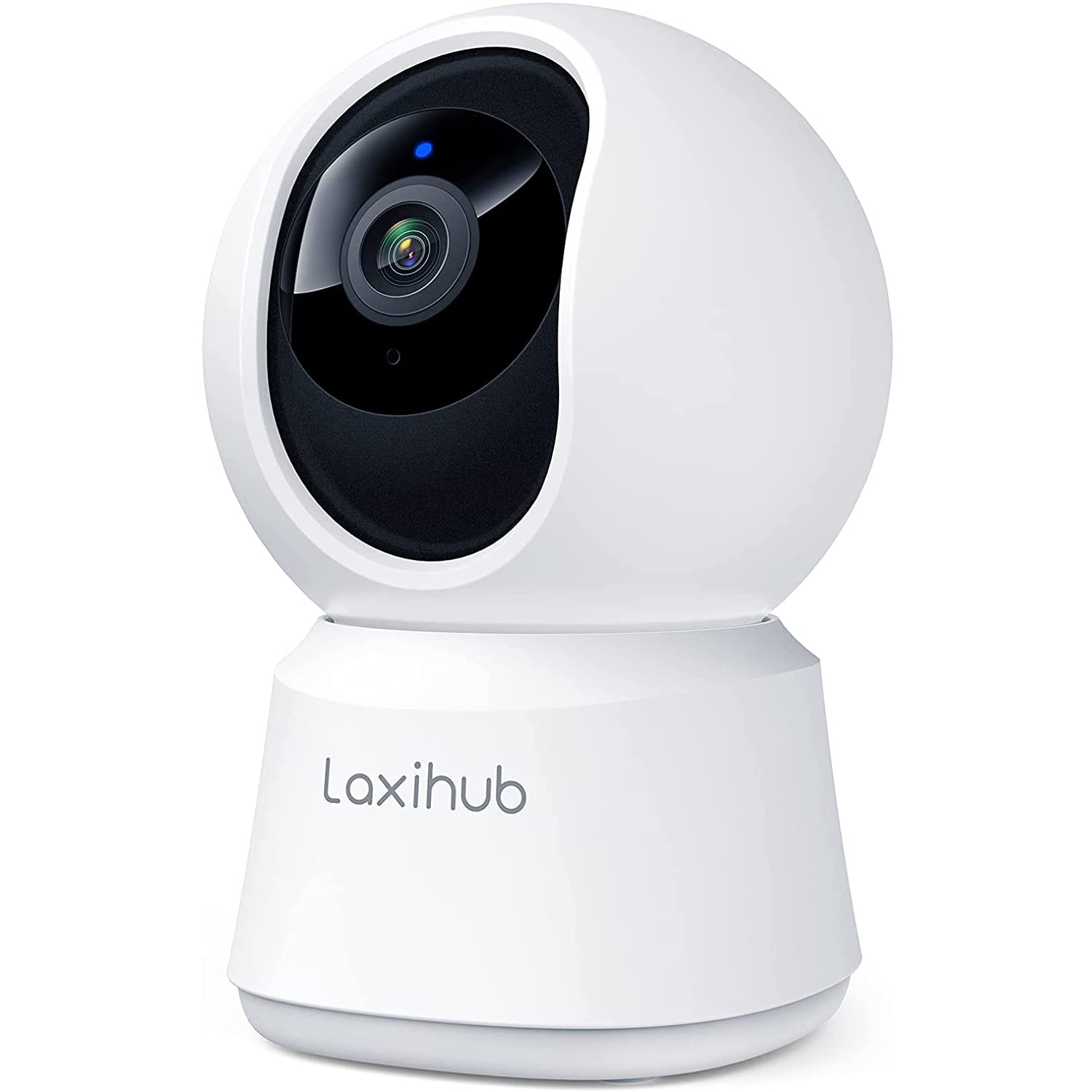 LAXIHUB 360° CAbdeckung Pan Tilt iekštelpu drošības kamera, 2K Full HD viedais bērnu monitors mājdzīvnieku kamera ar telefonu APP, nakts redzamība, divvirzienu audio, kustības skaņas noteikšana, darbojas ar Alexa