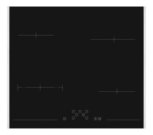 Sharp KH-6V08FT0K-EU Patstāvīga plīts virsma / Infrasarkanais sildītājs / 60 cm / Sānu nerūsējošā tērauda rāmis / 4 vārīšanas zonas / Pannas zona / TouchControl