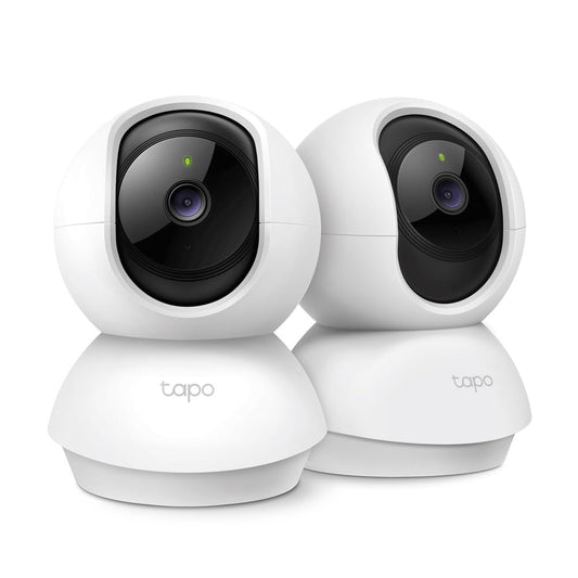 Tapo TP-Link C210P2 WLAN IP kamera uzraudzības kamera (objektīva pagriešana un noliekšana, 3MP izšķirtspēja, divvirzienu audio, nakts redzamība līdz 9m, līdz 256 GB vietējā atmiņa) Balta/Melna, 2 gabali