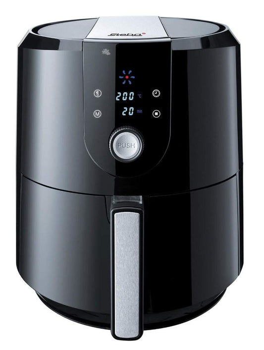 Steba HF 5000 XL - 5.2L air fryer, non-stick basket, 7 programs, 1800W, heat retention, black.