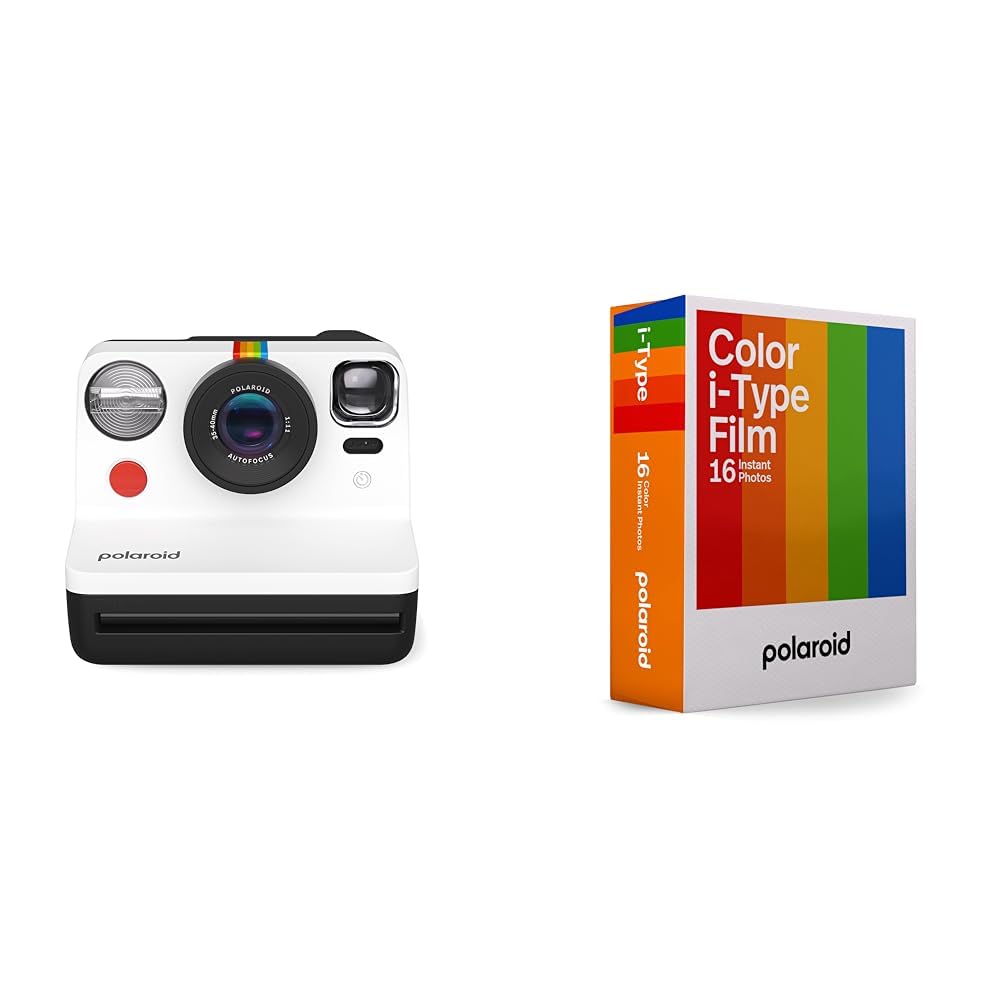 Polaroid Now Gen 2 tūlītējā attēlu kamera - melns un balts, nav filmu un krāsu filma i-Type - 16 filmas