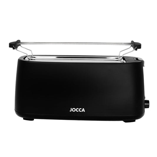 JOCCA tosteris 2 šķēlēm, Nature sērija / 7 brūnināšanas līmeņi, atkausēšanas funkcija, uzsildīšana un pārtraukšana, drupaču savākšana, plaši sloti dažādiem maizes veidiem, konditorejas izstrādājumiem (melns, 4 šķēles)