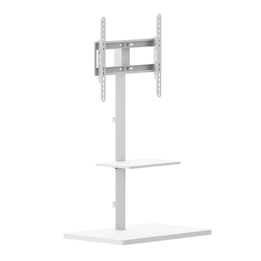 PureMounts TV statīvs, statīvs, universāls televizora statīvs 32-65 collu Samsung, LG, Philips, Panasonic u.c., maksimālā VESA 400x400 un 35 kg, balts