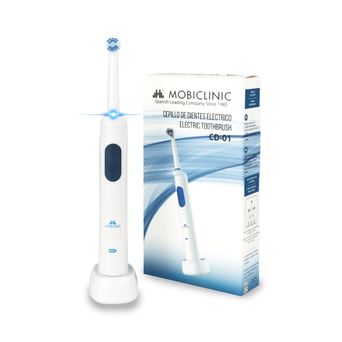 Mobiclinic, elektriskā zobu birste, Eiropas zīmols, uzlādējama, elektriskā zobu birste, balta
