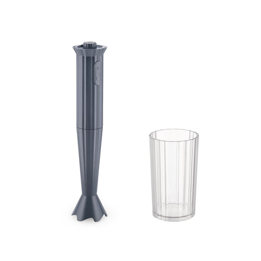 Alessi Plissé MDL10 G - Iegremdējamais mikseris ar mērtrauku, termoplastiskais sveķis, Eiropas kontaktdakša 500W, pelēks